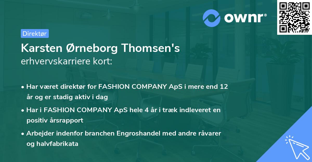 Karsten Ørneborg Thomsen's erhvervskarriere kort