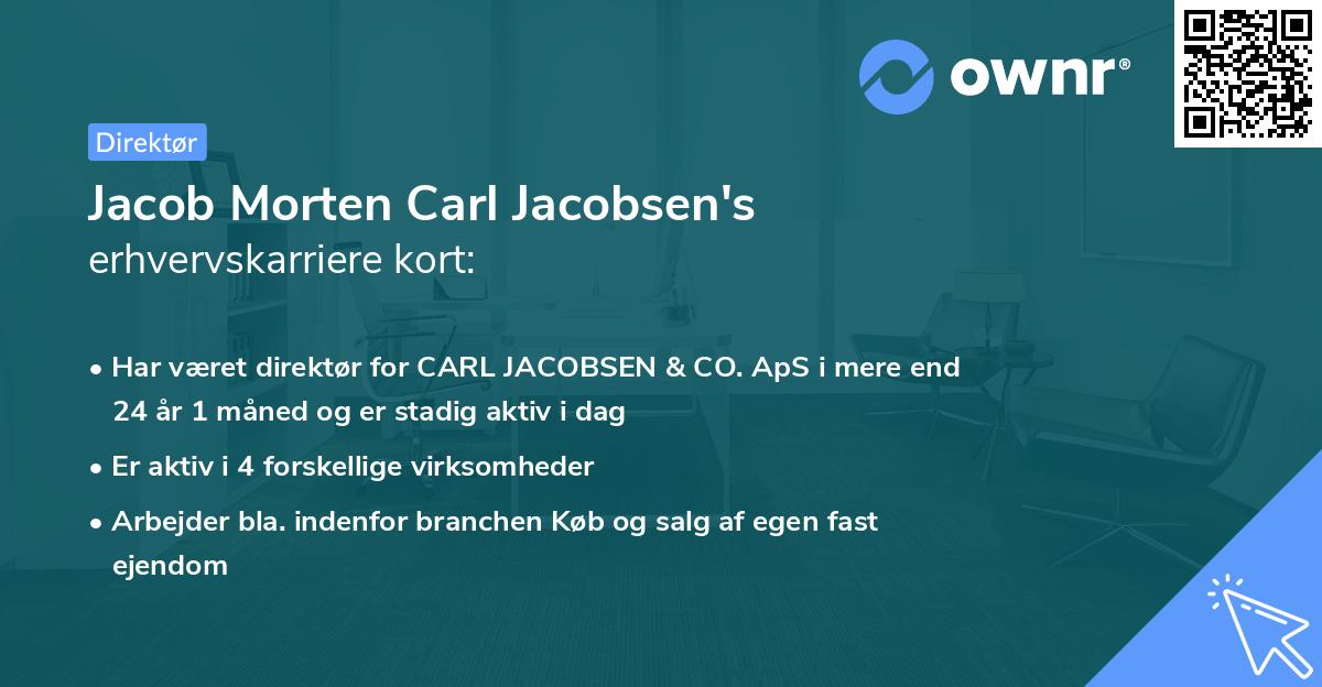 Jacob Morten Carl Jacobsen's erhvervskarriere kort