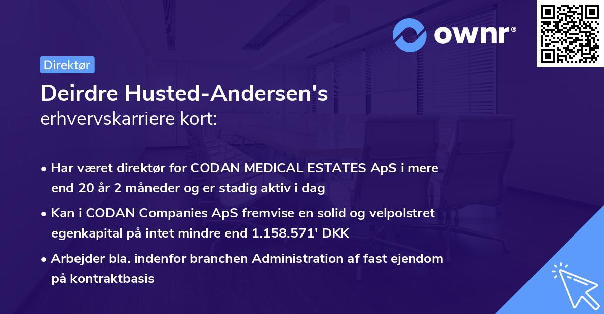 Deirdre Husted-Andersen's erhvervskarriere kort