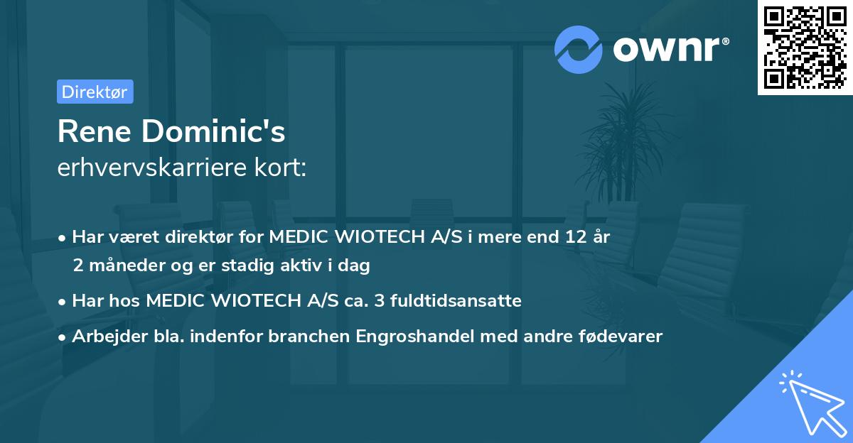 Rene Dominic's erhvervskarriere kort