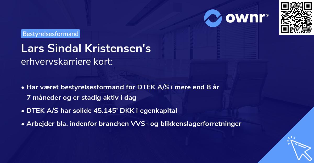 Lars Sindal Kristensen's erhvervskarriere kort