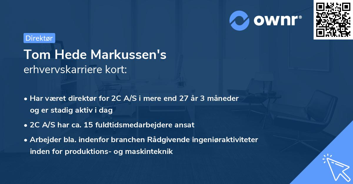 Tom Hede Markussen's erhvervskarriere kort