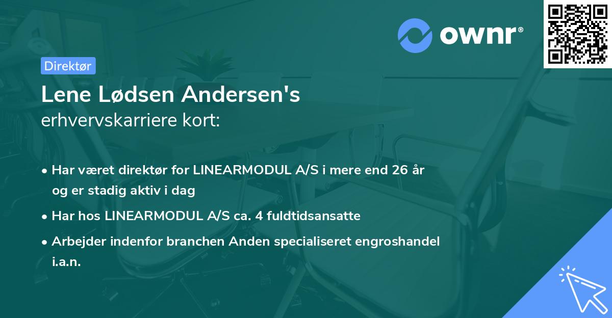 Lene Lødsen Andersen's erhvervskarriere kort