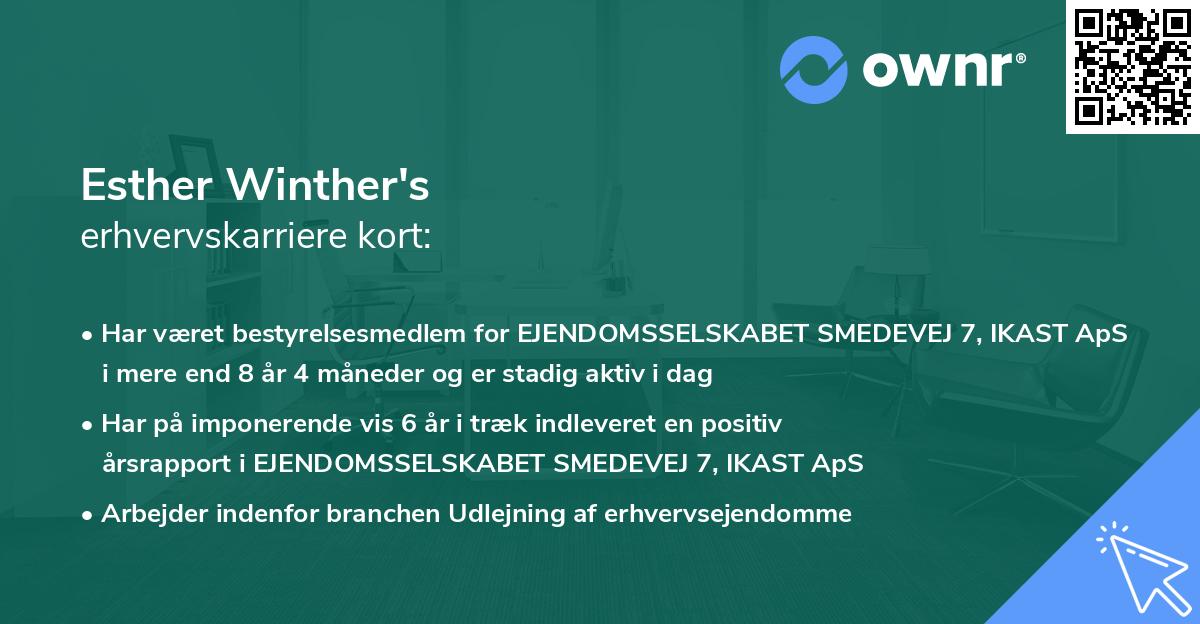 Esther Winther's erhvervskarriere kort