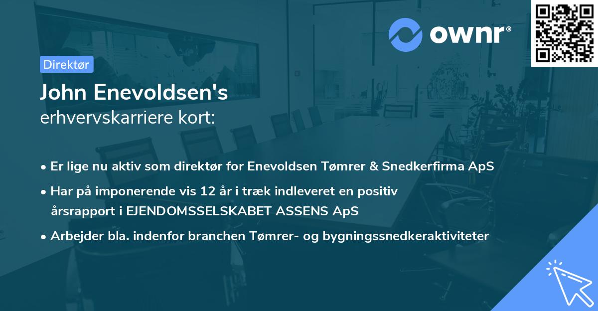 John Enevoldsen's erhvervskarriere kort