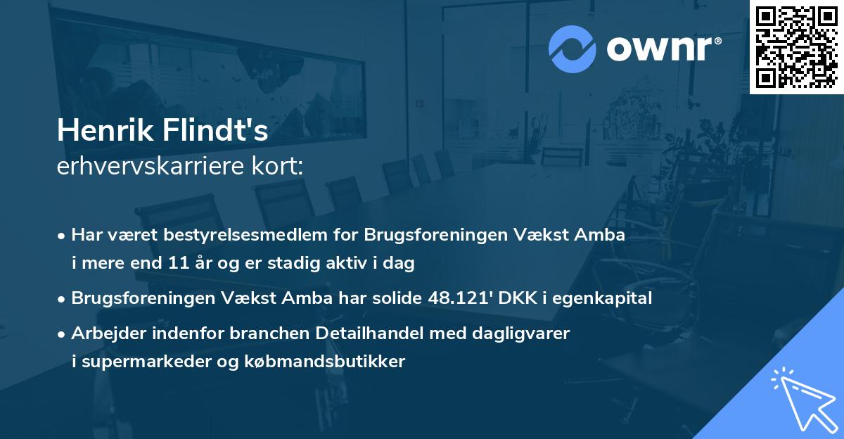 Henrik Flindt's erhvervskarriere kort