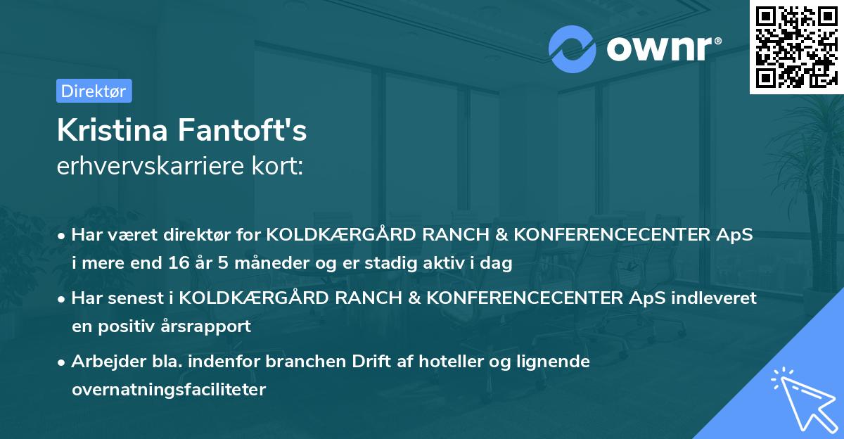 Kristina Fantoft's erhvervskarriere kort