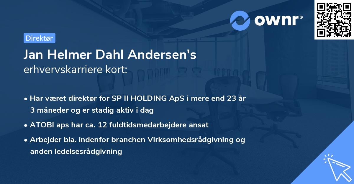 Jan Helmer Dahl Andersen's erhvervskarriere kort