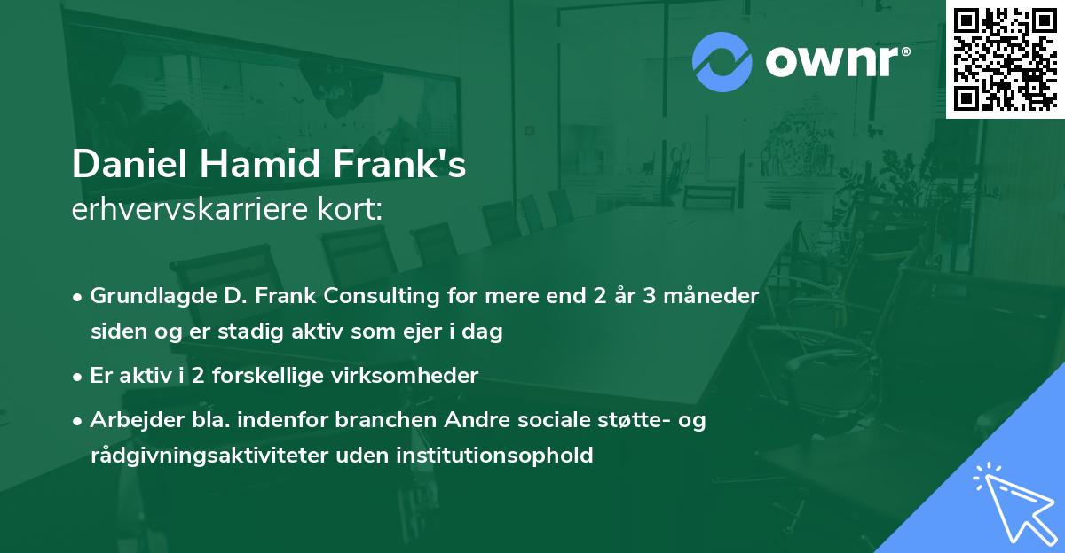 Daniel Hamid Frank's erhvervskarriere kort