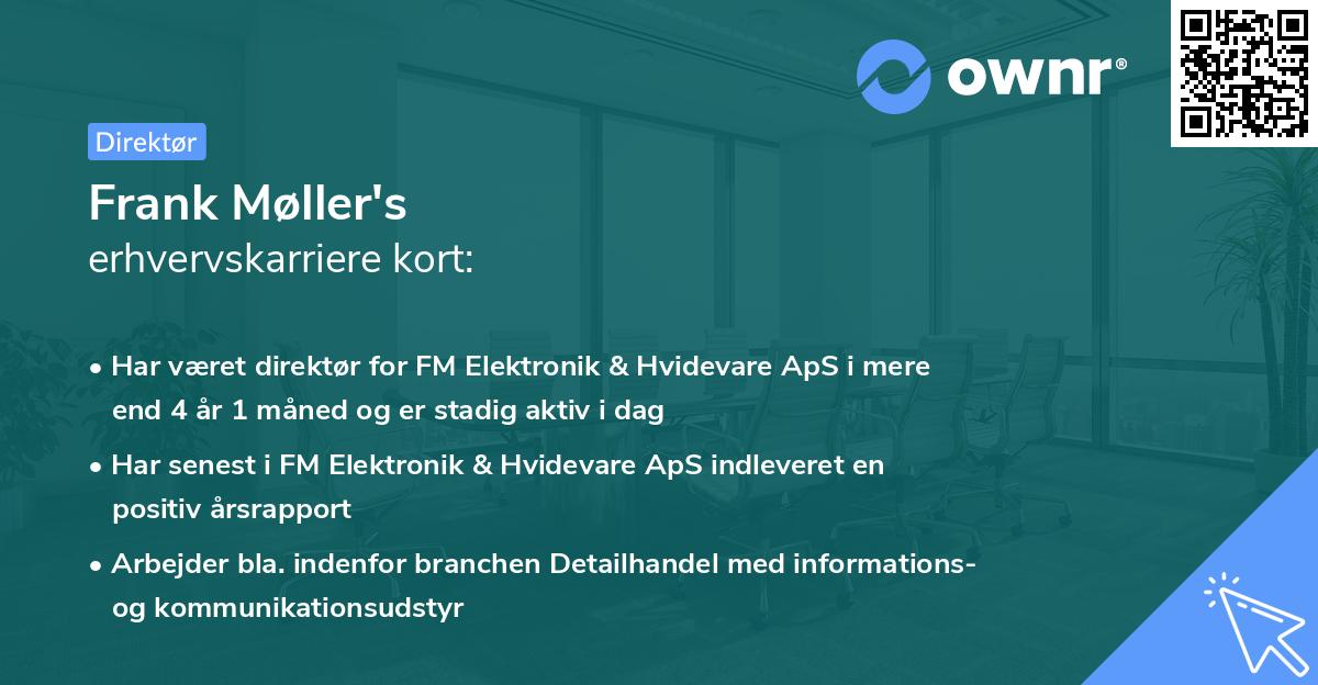 Frank Møller's erhvervskarriere kort