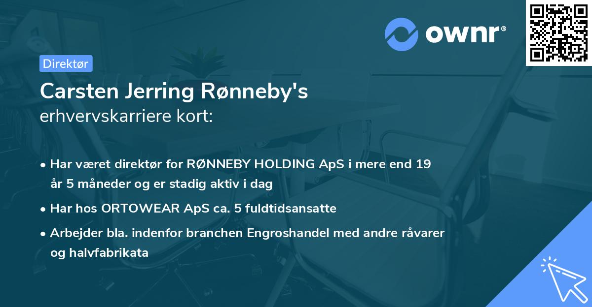 Carsten Jerring Rønneby's erhvervskarriere kort