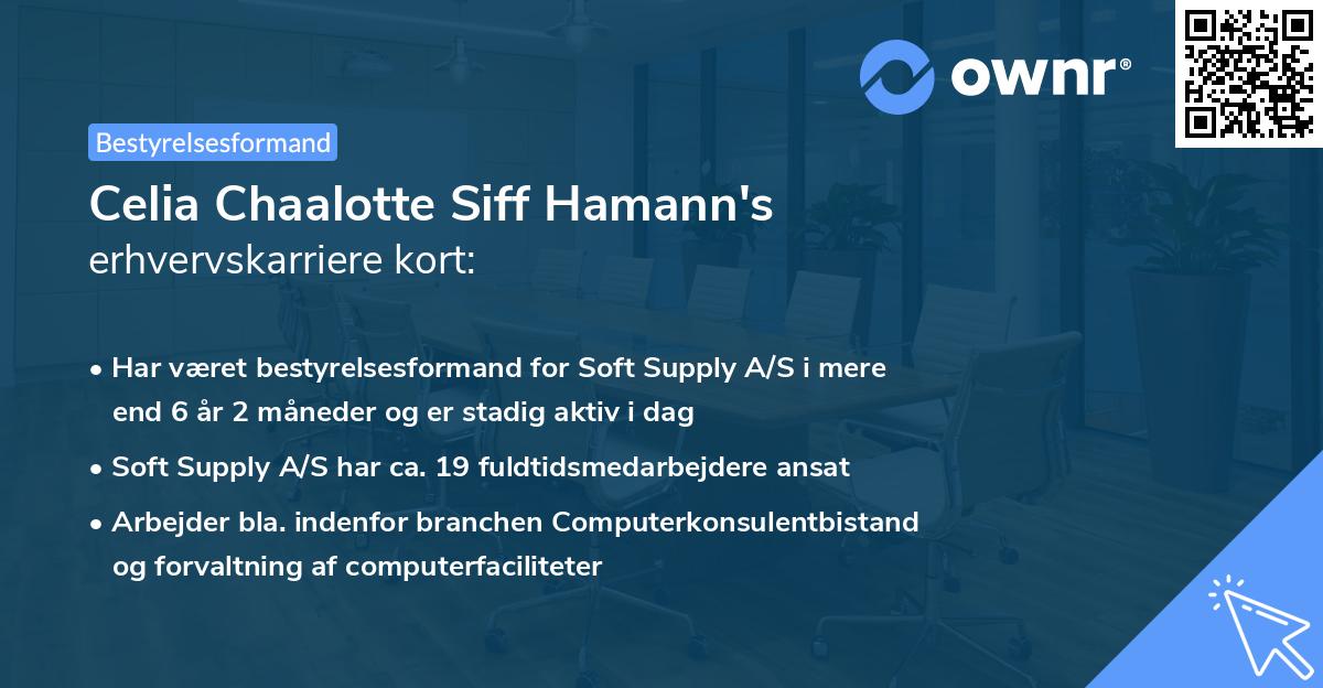 Celia Chaalotte Siff Hamann's erhvervskarriere kort