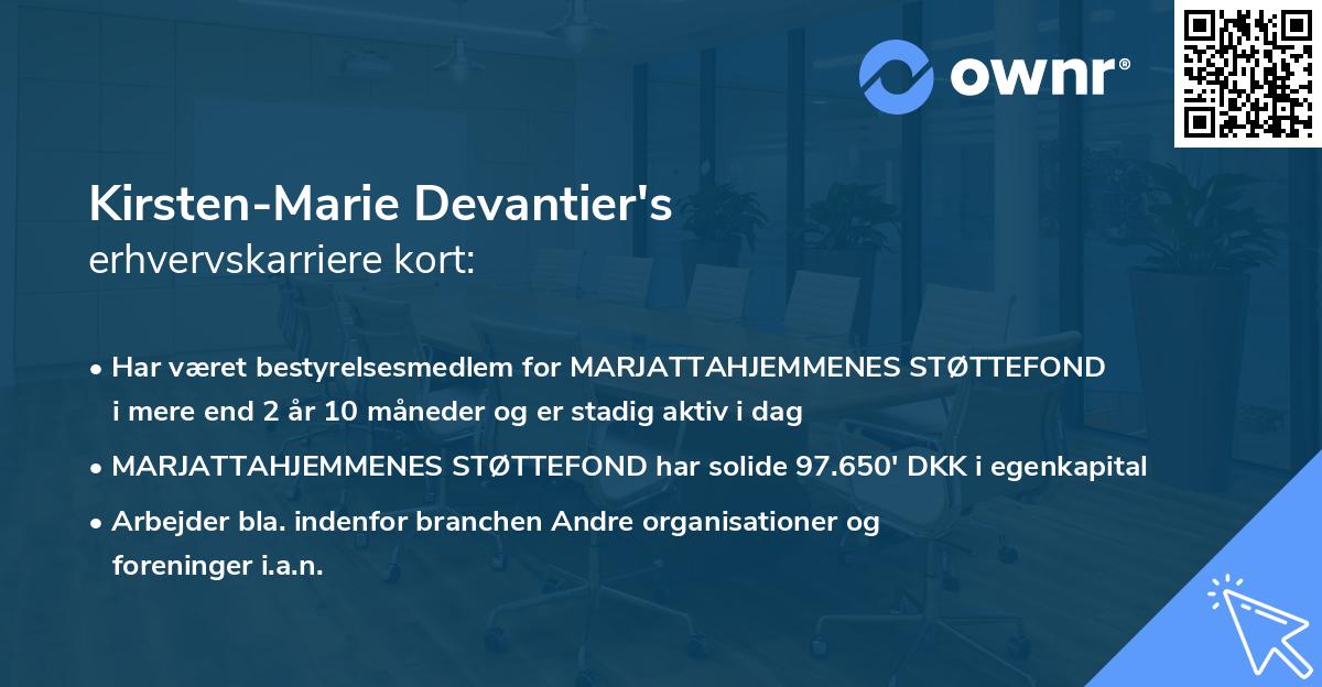 Kirsten-Marie Devantier's erhvervskarriere kort