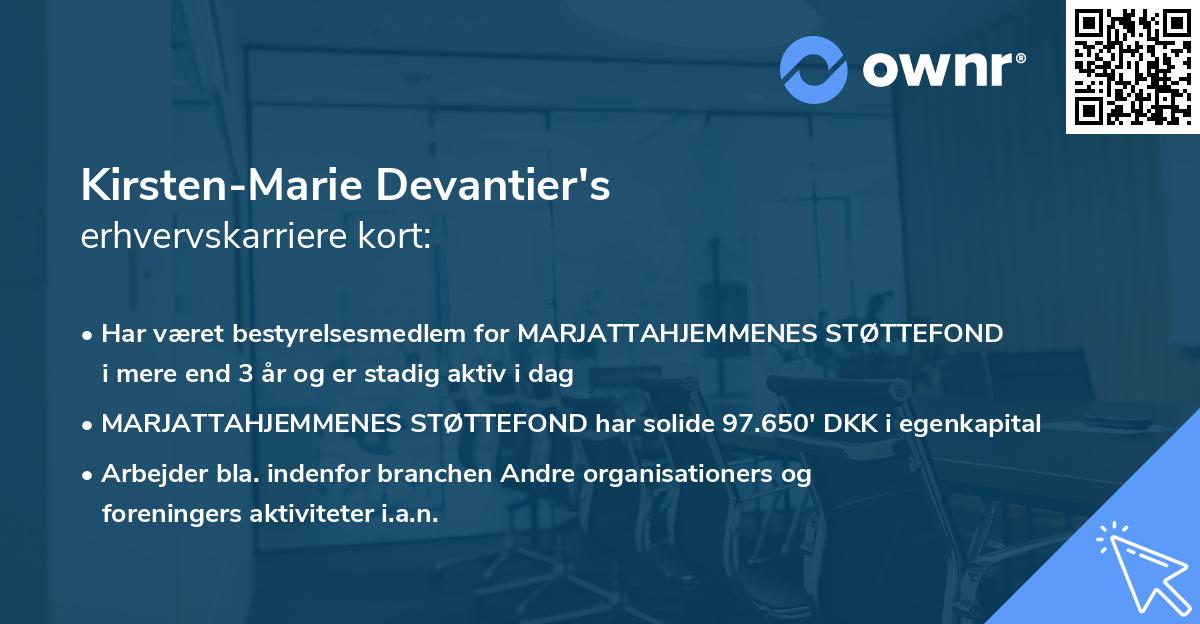 Kirsten-Marie Devantier's erhvervskarriere kort