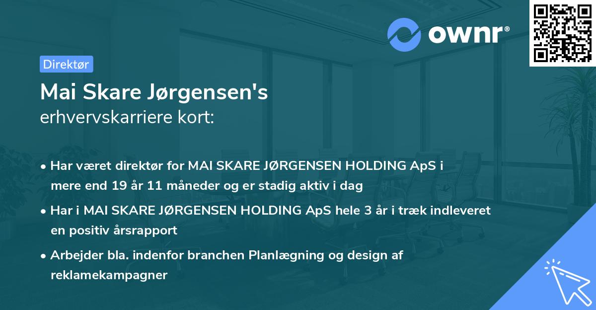 Mai Skare Jørgensen's erhvervskarriere kort