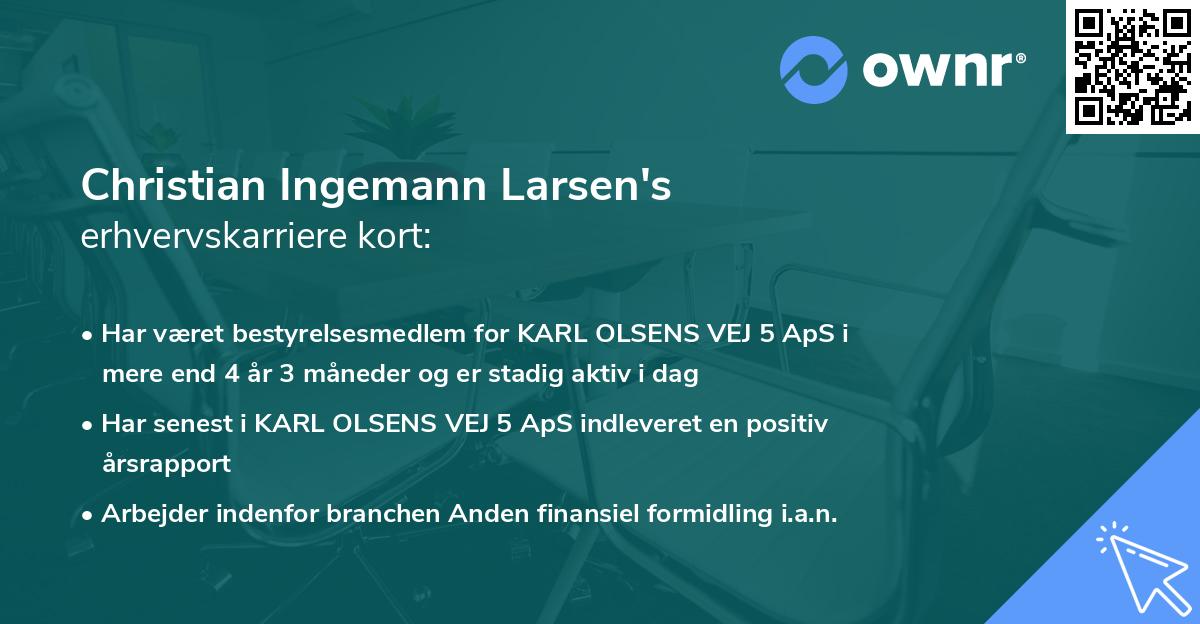 Christian Ingemann Larsen's erhvervskarriere kort