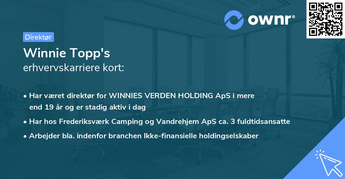 Winnie Topp's erhvervskarriere kort