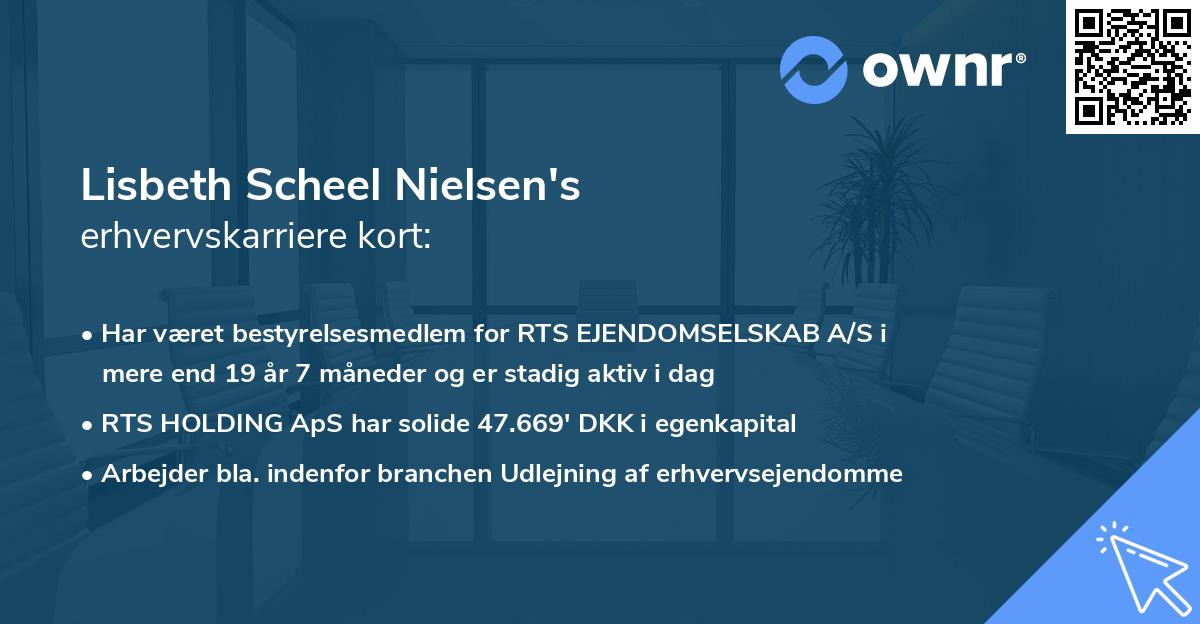 Lisbeth Scheel Nielsen's erhvervskarriere kort
