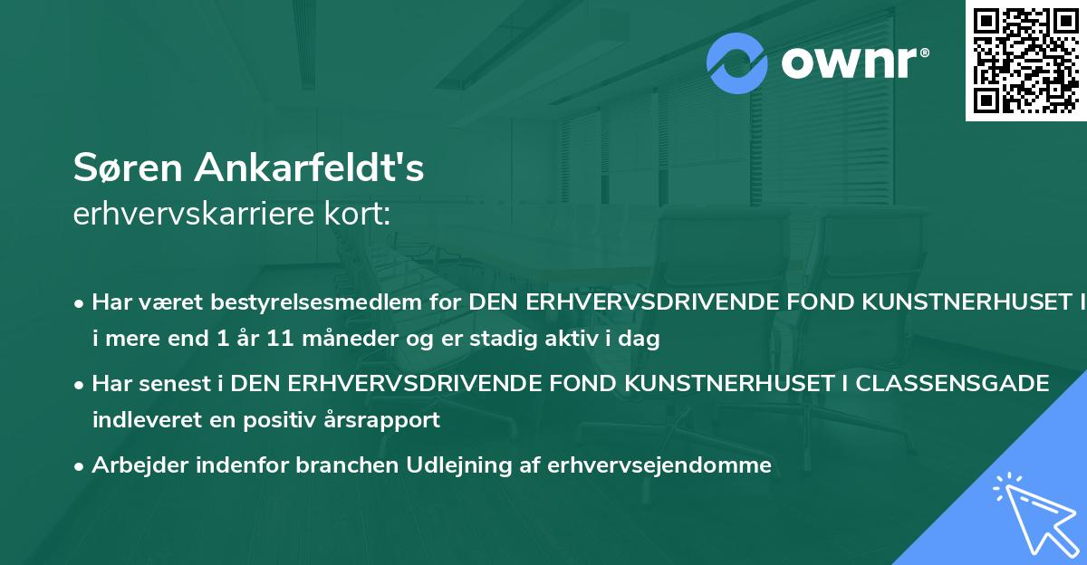 Søren Ankarfeldt's erhvervskarriere kort