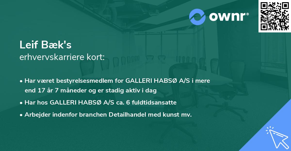 Leif Bæk's erhvervskarriere kort
