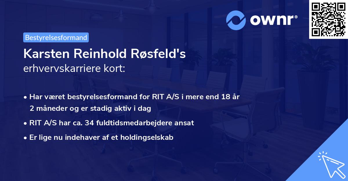 Karsten Reinhold Røsfeld's erhvervskarriere kort