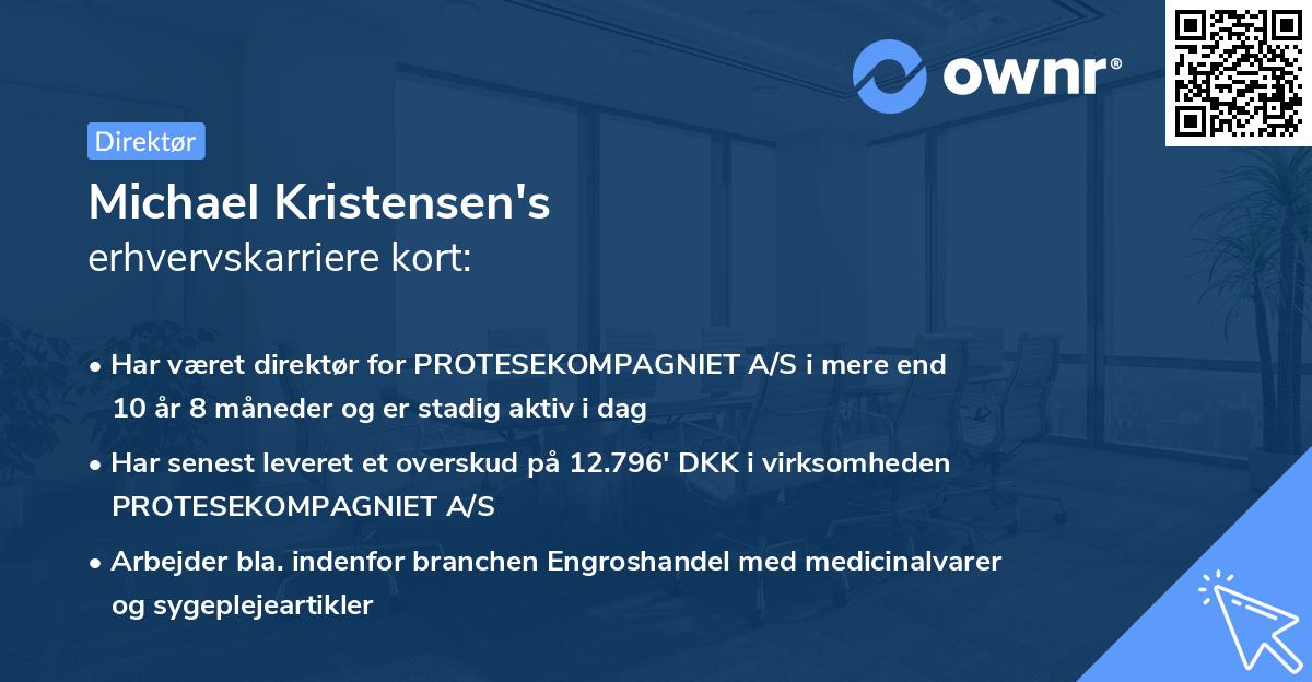Michael Kristensen's erhvervskarriere kort