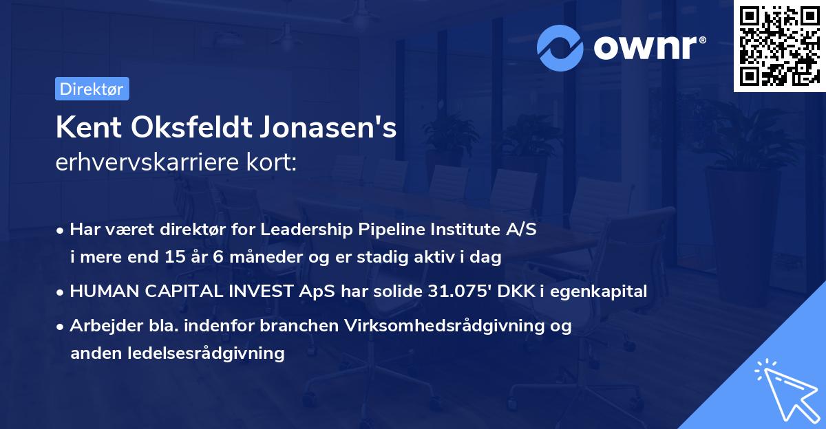 Kent Oksfeldt Jonasen's erhvervskarriere kort