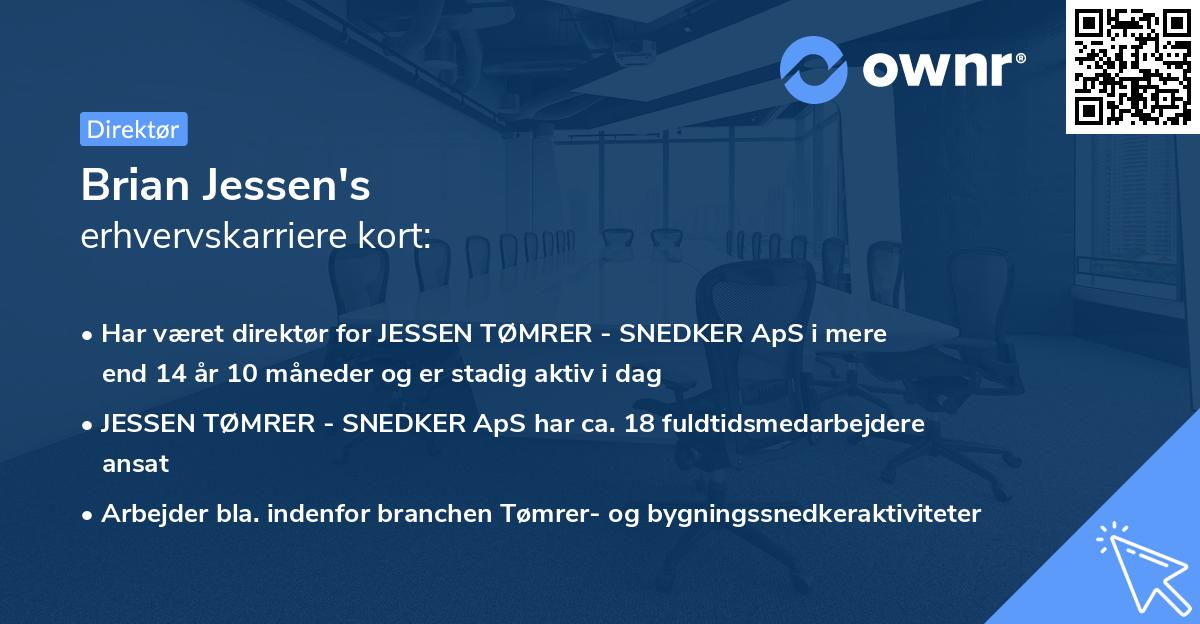 Brian Jessen's erhvervskarriere kort