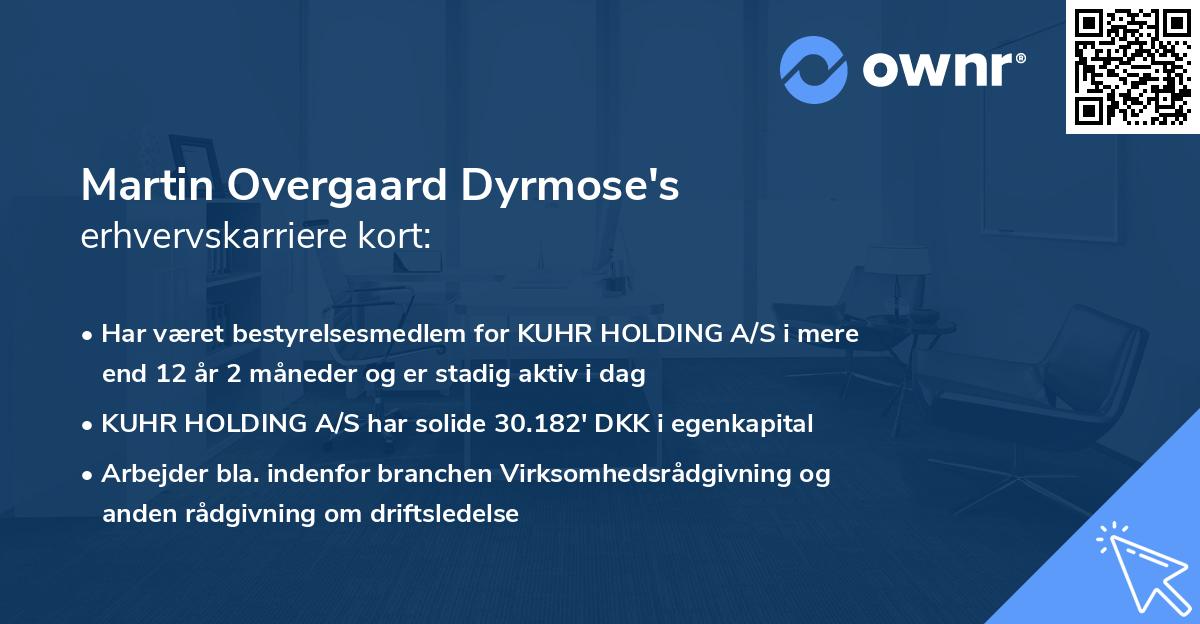 Martin Overgaard Dyrmose's erhvervskarriere kort