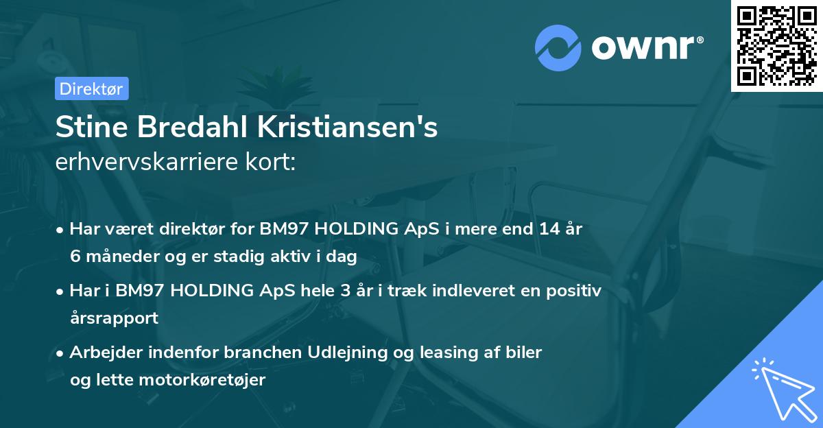 Stine Bredahl Kristiansen's erhvervskarriere kort