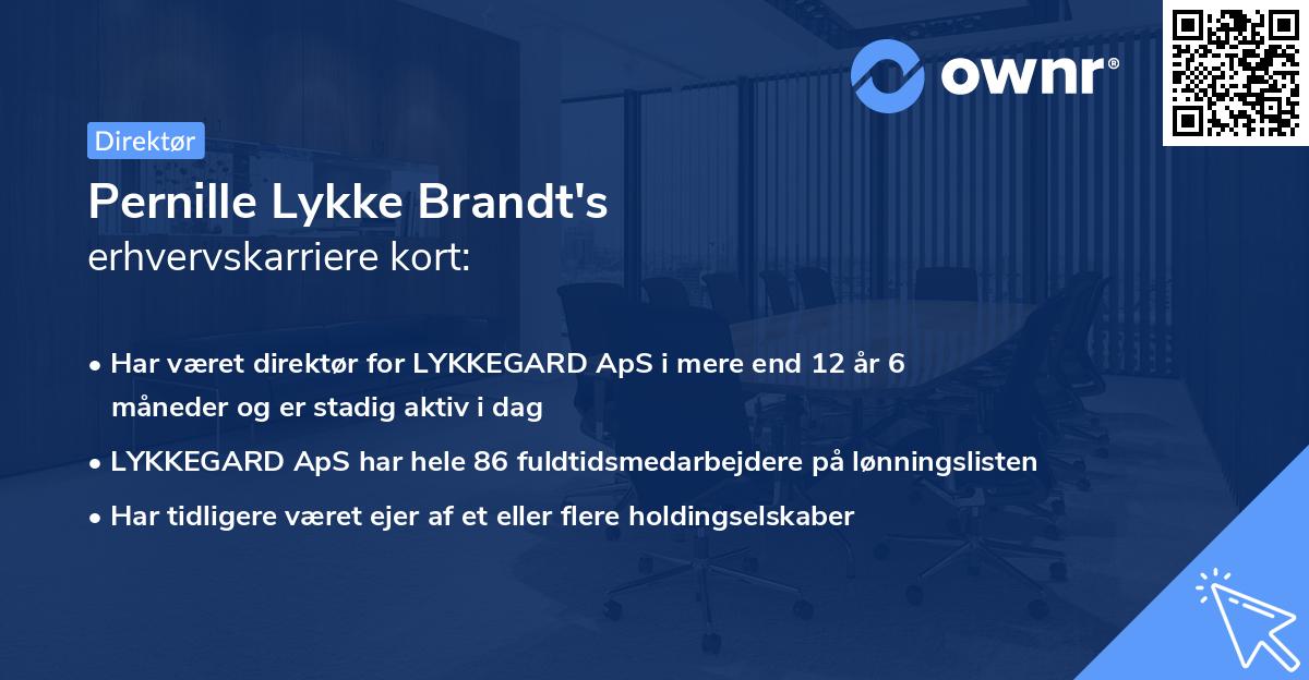 Pernille Lykke Brandt's erhvervskarriere kort