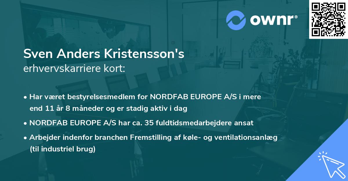 Sven Anders Kristensson's erhvervskarriere kort