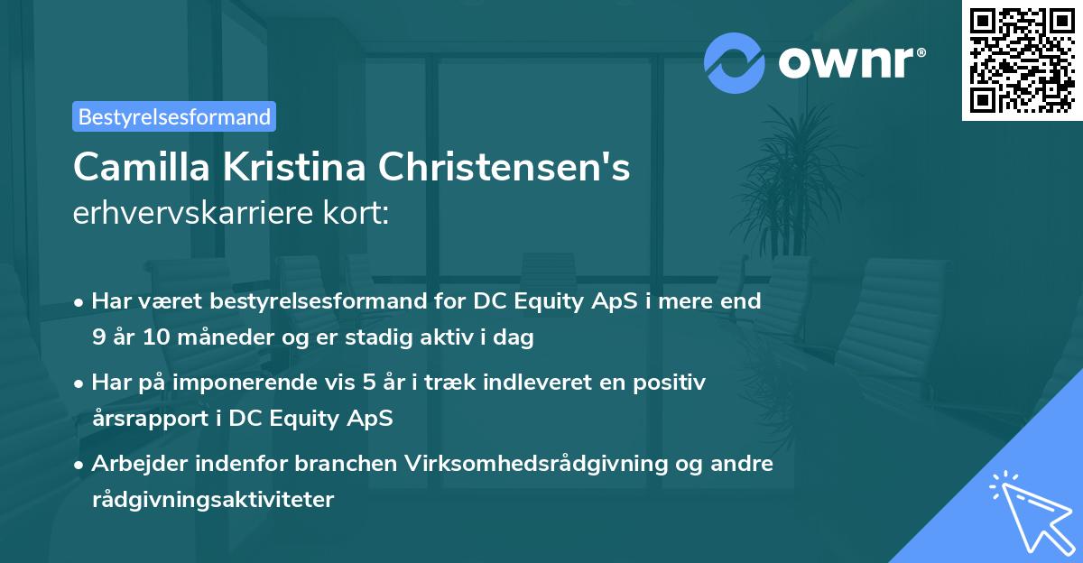 Camilla Kristina Christensen's erhvervskarriere kort