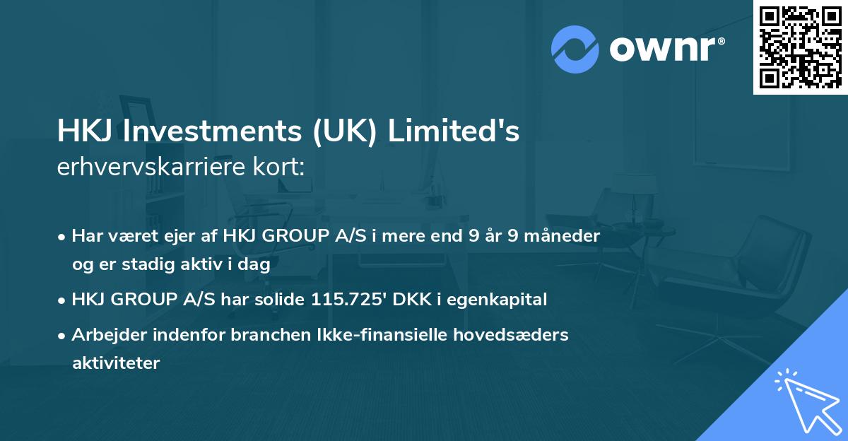 HKJ Investments (UK) Limited's erhvervskarriere kort