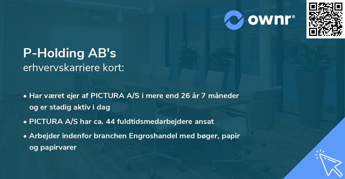 P-Holding AB's erhvervskarriere kort