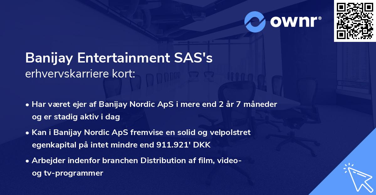 Banijay Entertainment SAS's erhvervskarriere kort