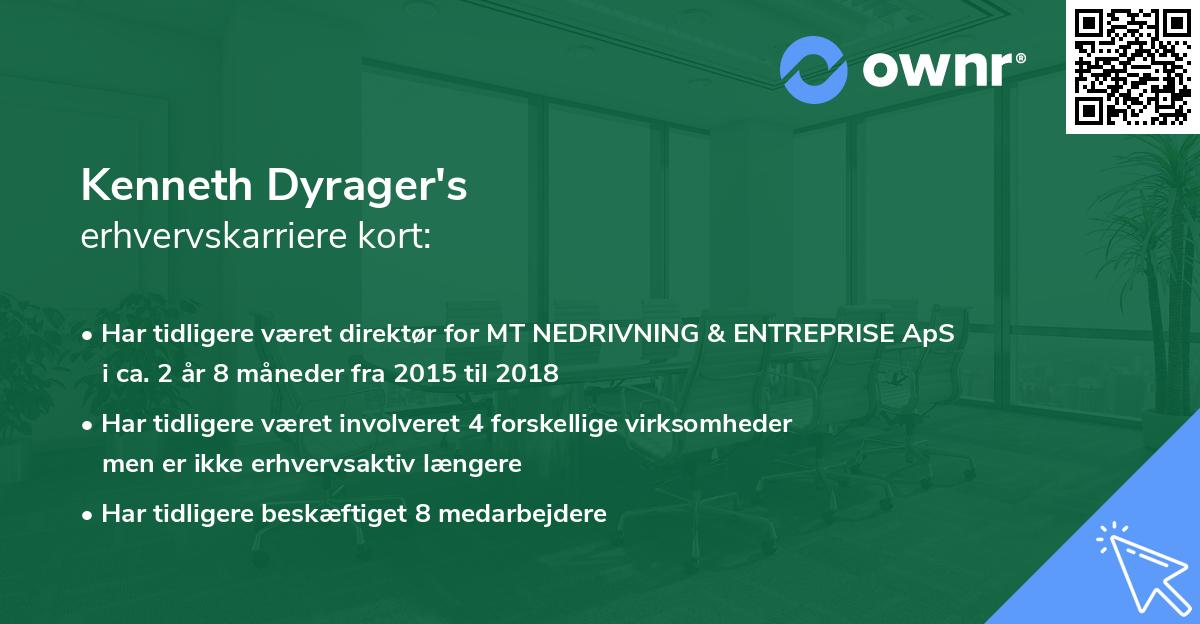 Kenneth Dyrager's erhvervskarriere kort