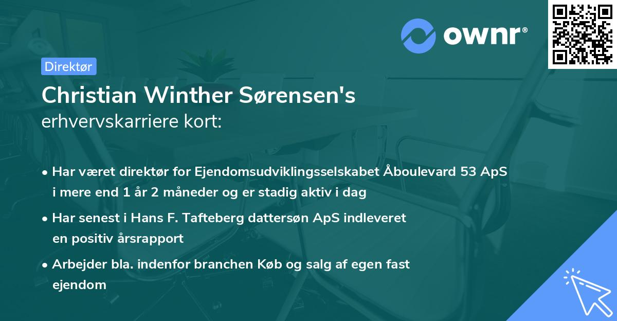 Christian Winther Sørensen's erhvervskarriere kort