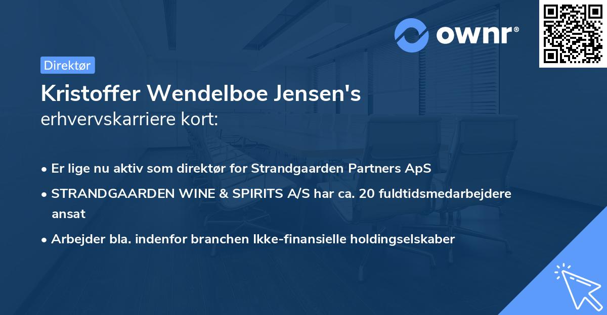 Kristoffer Wendelboe Jensen's erhvervskarriere kort