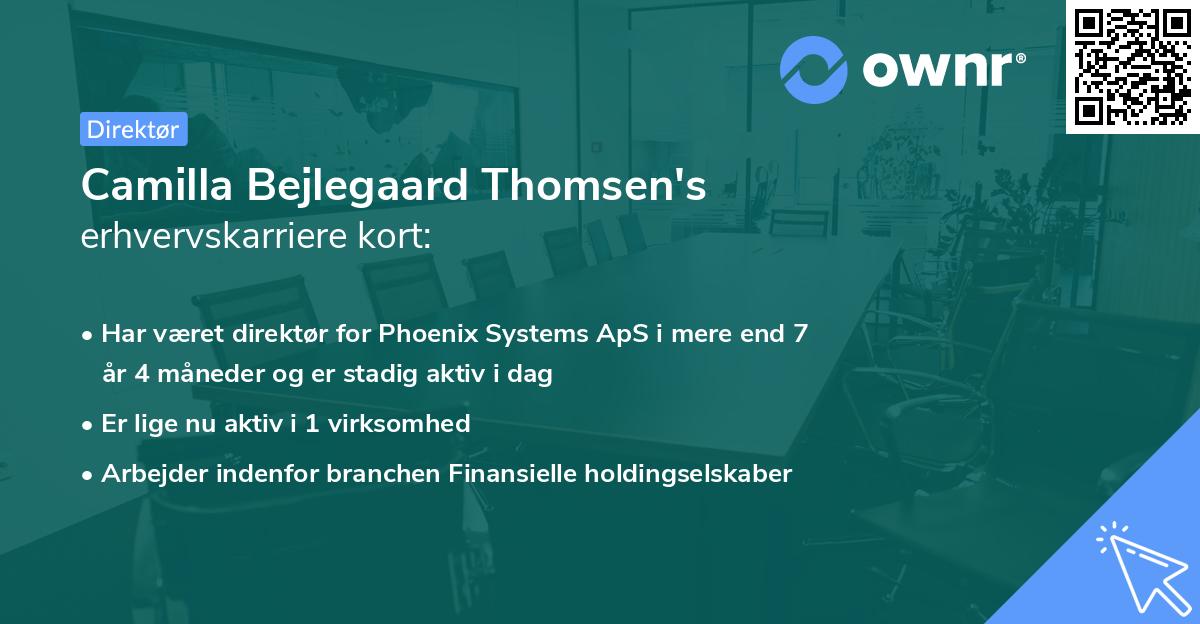 Camilla Bejlegaard Thomsen's erhvervskarriere kort