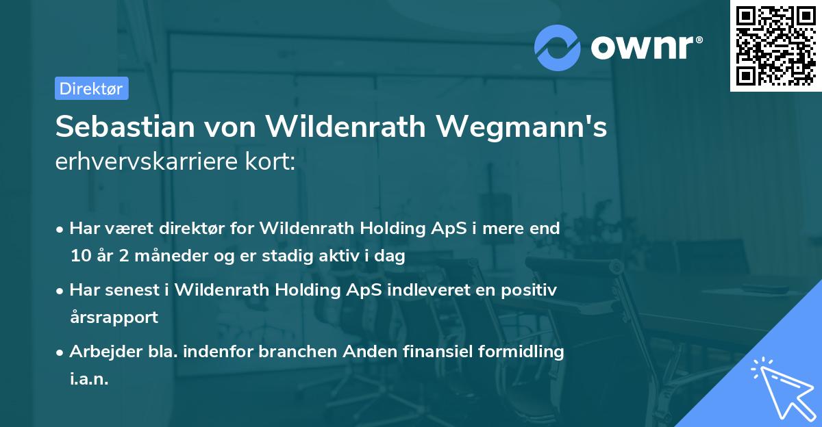 Sebastian von Wildenrath Wegmann's erhvervskarriere kort