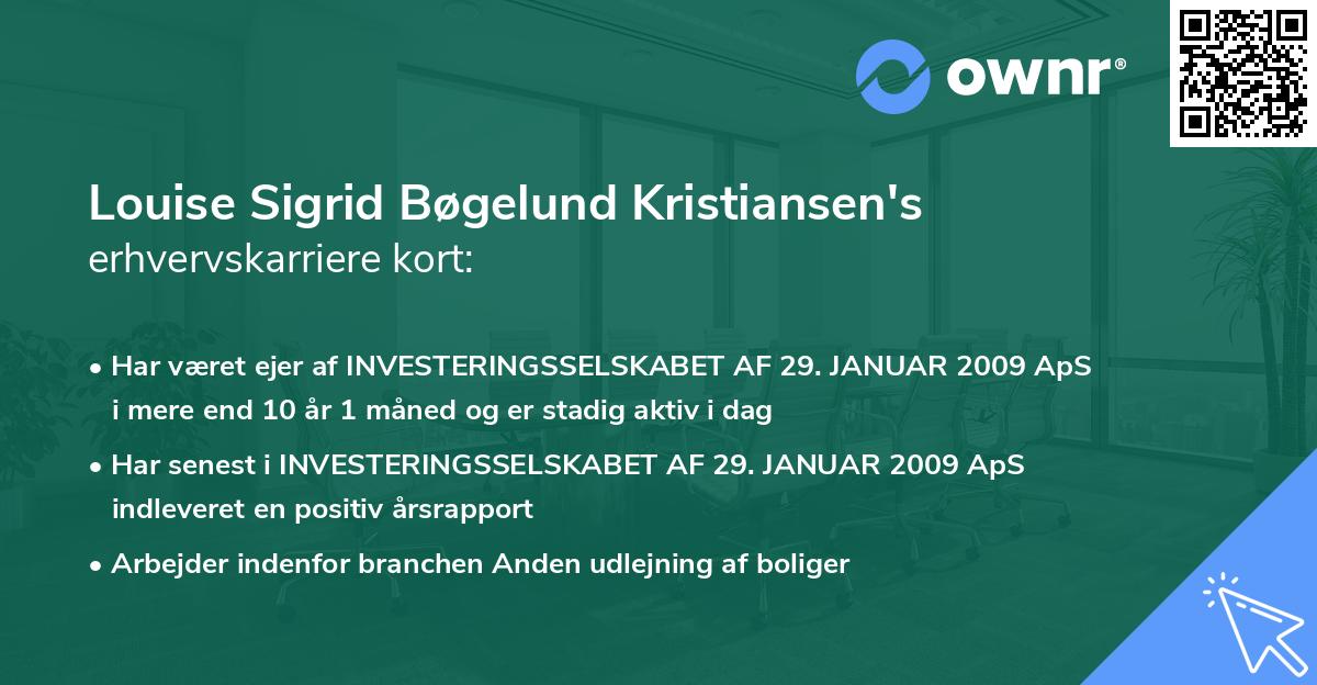 Louise Sigrid Bøgelund Kristiansen's erhvervskarriere kort
