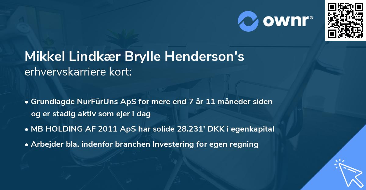 Mikkel Lindkær Brylle Henderson's erhvervskarriere kort