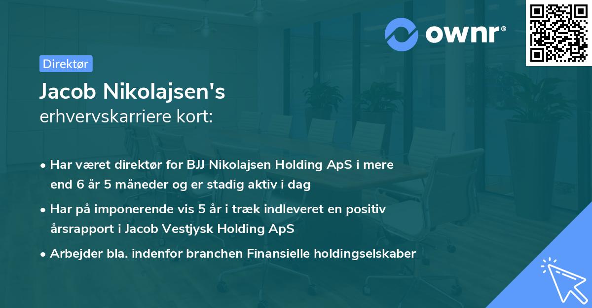 Jacob Nikolajsen's erhvervskarriere kort