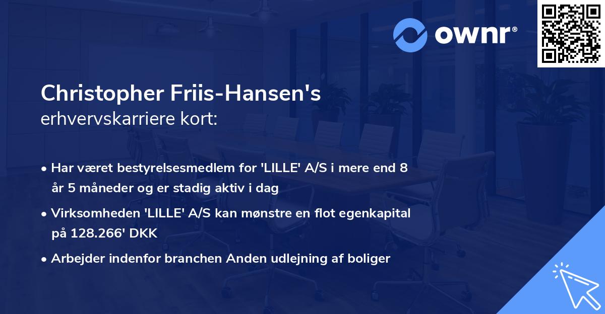Christopher Friis-Hansen's erhvervskarriere kort