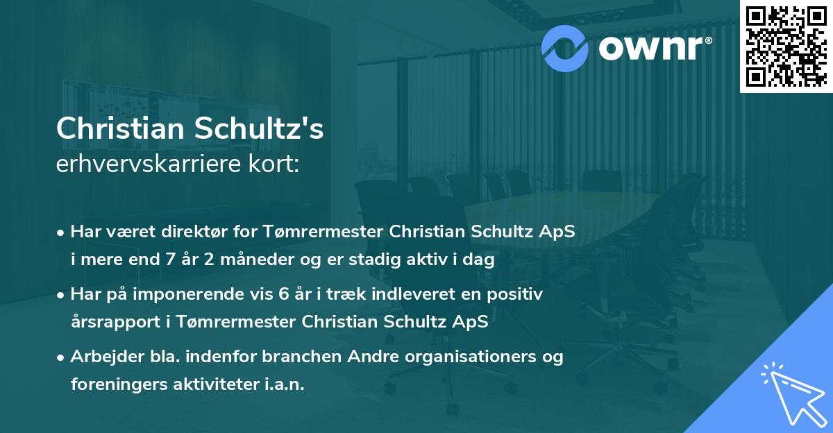 Christian Schultz's erhvervskarriere kort