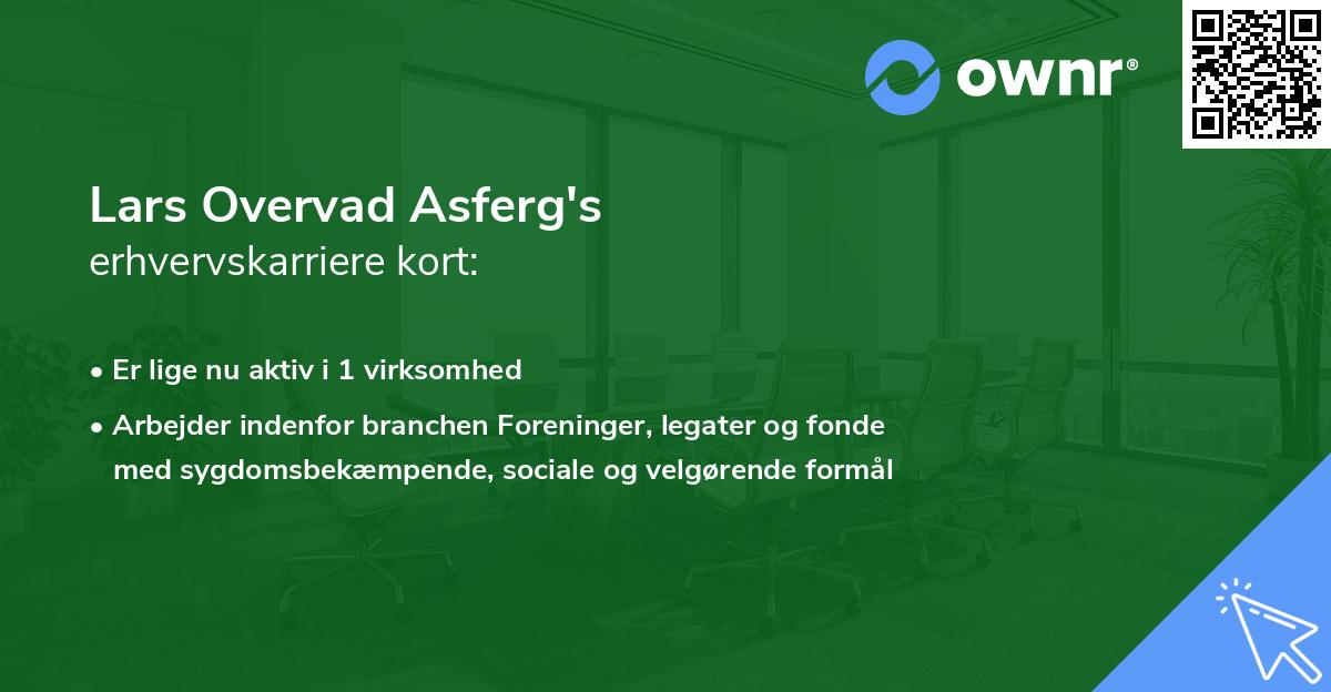 Lars Overvad Asferg's erhvervskarriere kort