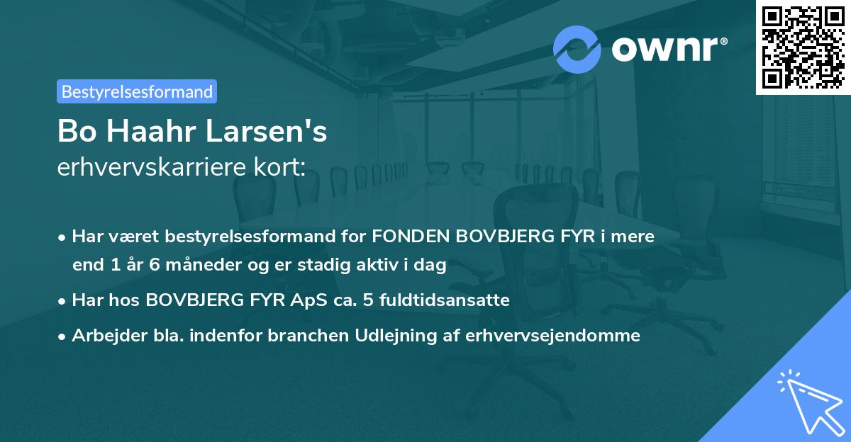 Bo Haahr Larsen's erhvervskarriere kort