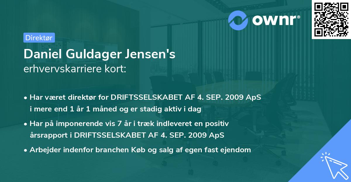 Daniel Guldager Jensen's erhvervskarriere kort