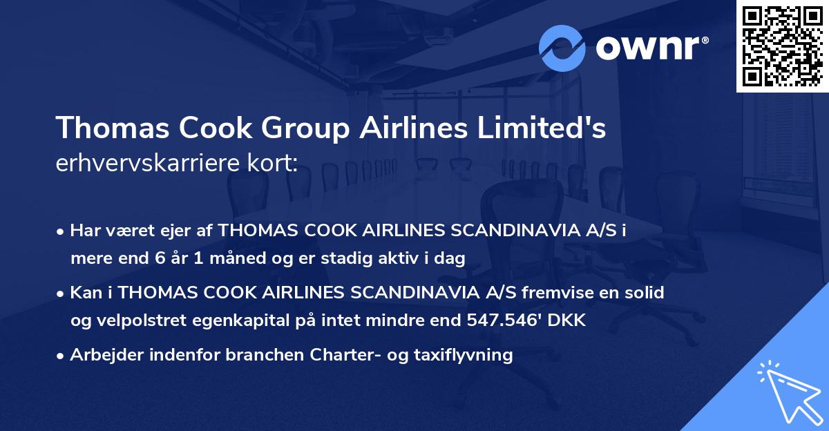 Thomas Cook Group Airlines Limited's erhvervskarriere kort